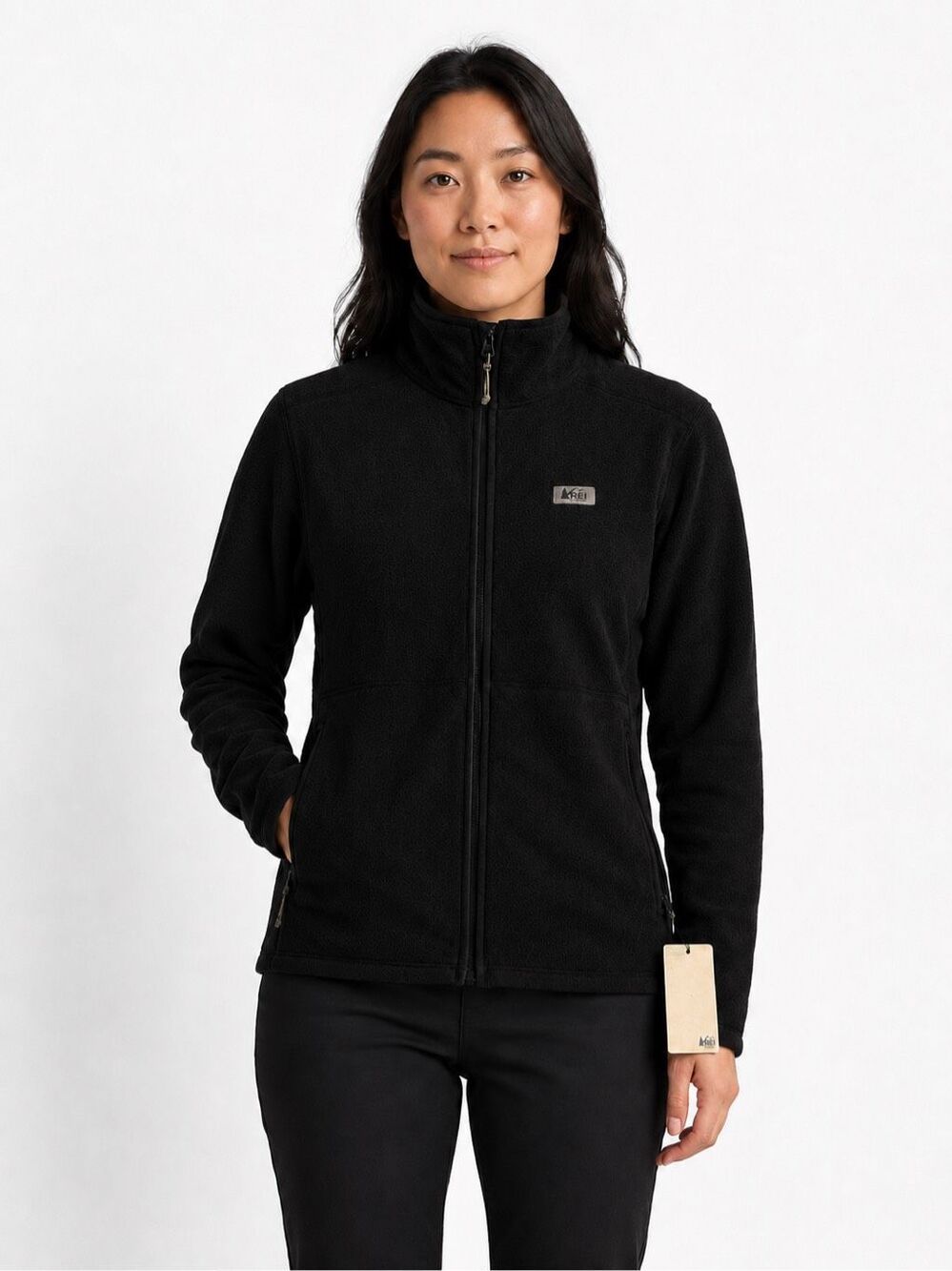 NWT REI Co-op Women’s Trailmade Black Full-Zip Fleece Jacket Size XS New